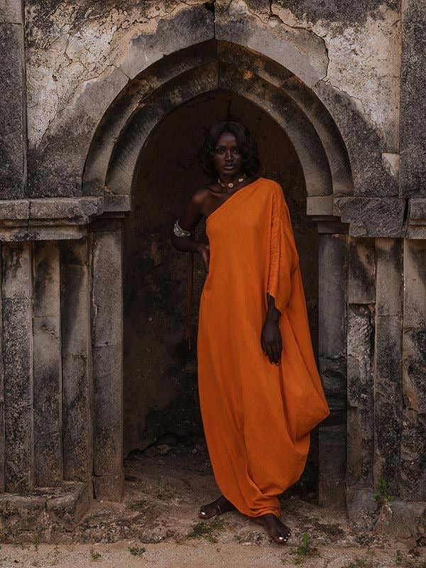 Robe Asymmetrique Orange